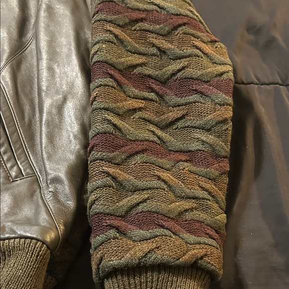 Olive Green Leather Jacket and Pants Set - Picture 6 of 10